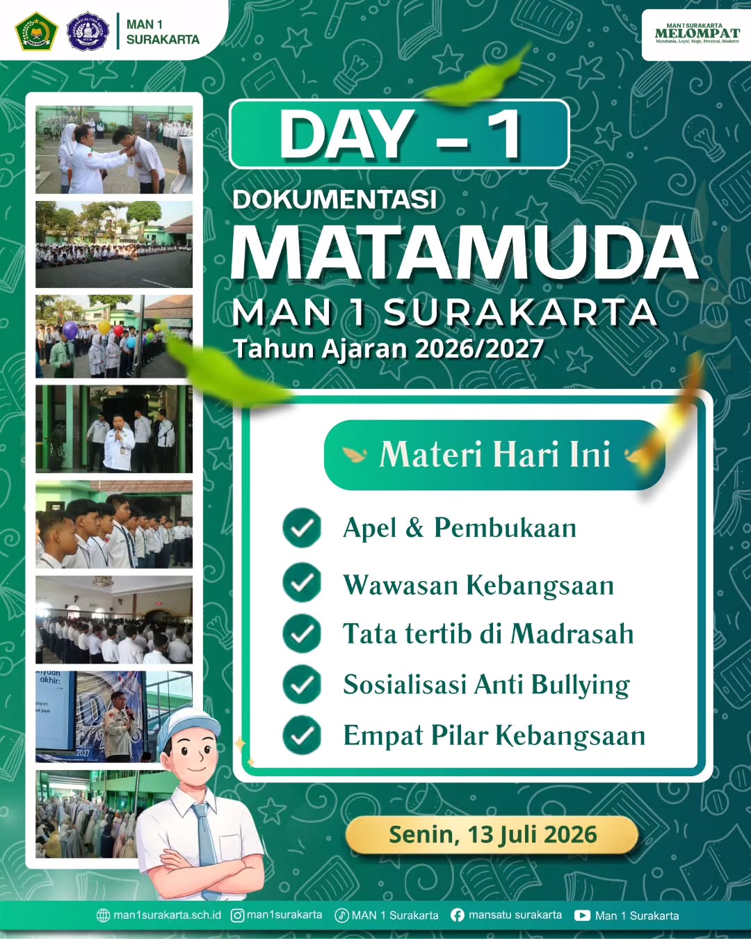 Hari Pertama MATAMUDA 2026 MAN 1 Surakarta Bekali Siswa Baru dengan Wawasan Kurikulum Berbasis Cinta hingga Anti-Bullying