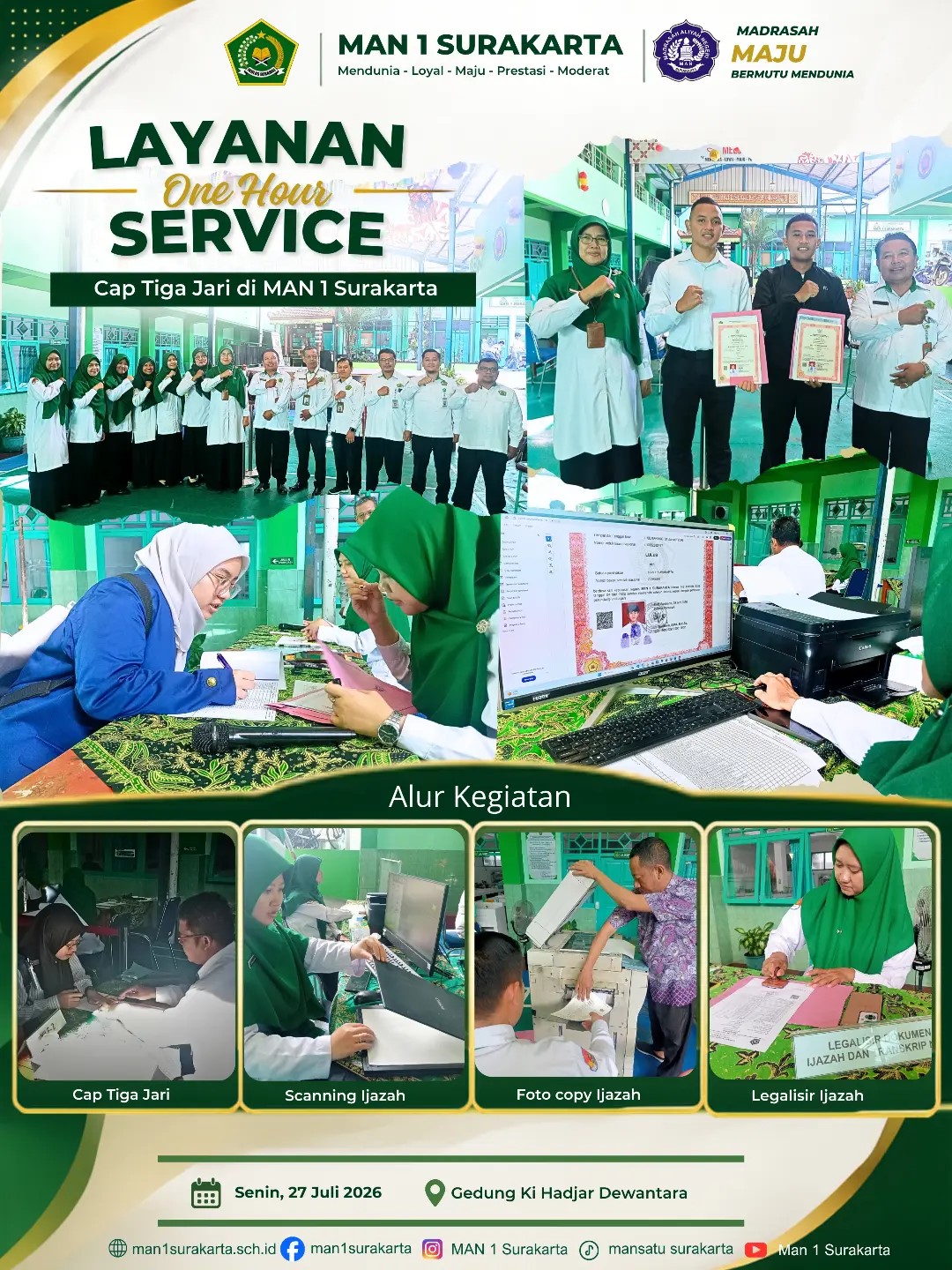 Tingkatkan Kualitas Layanan Publik, MAN 1 Surakarta Aktif Dalam Program "One Hour Service" untuk Layanan Ijazah