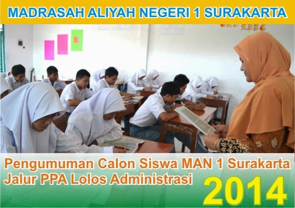 PENGUMUMAN CALON SISWA YANG LOLOS SELEKSI ADMINISTRASI