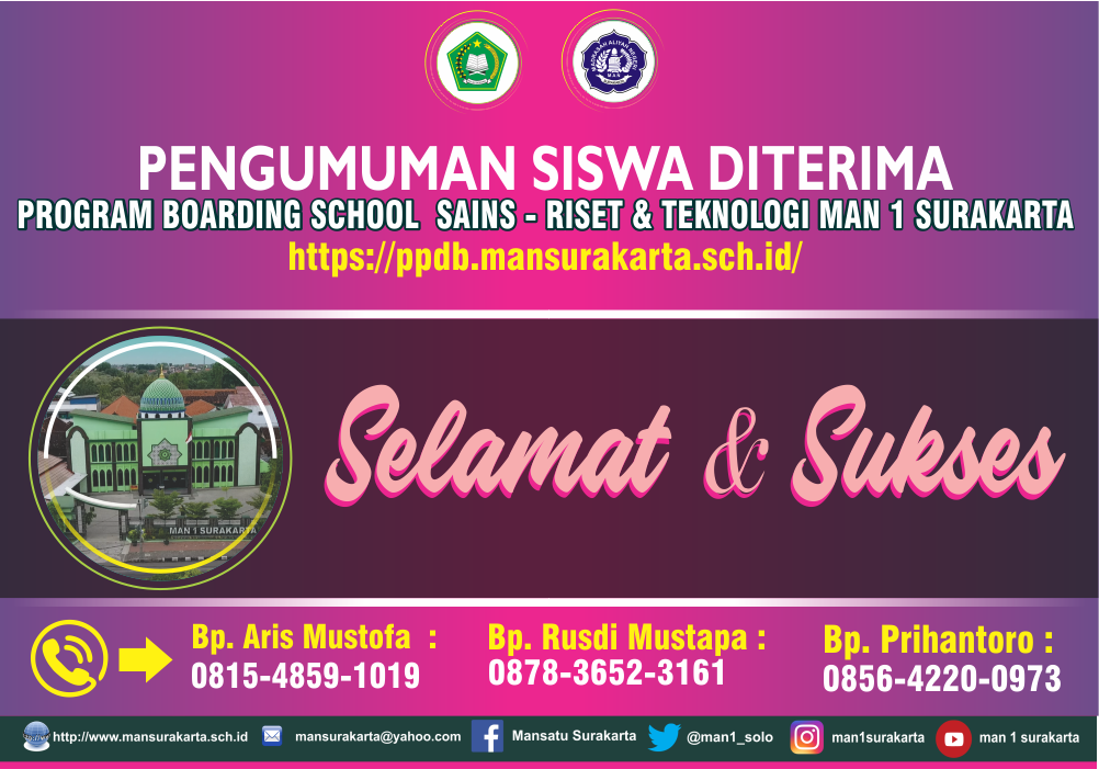 PENGUMUMAN SISWA DITERIMA PROGRAM BOARDING SCHOOL TP 2022/2023